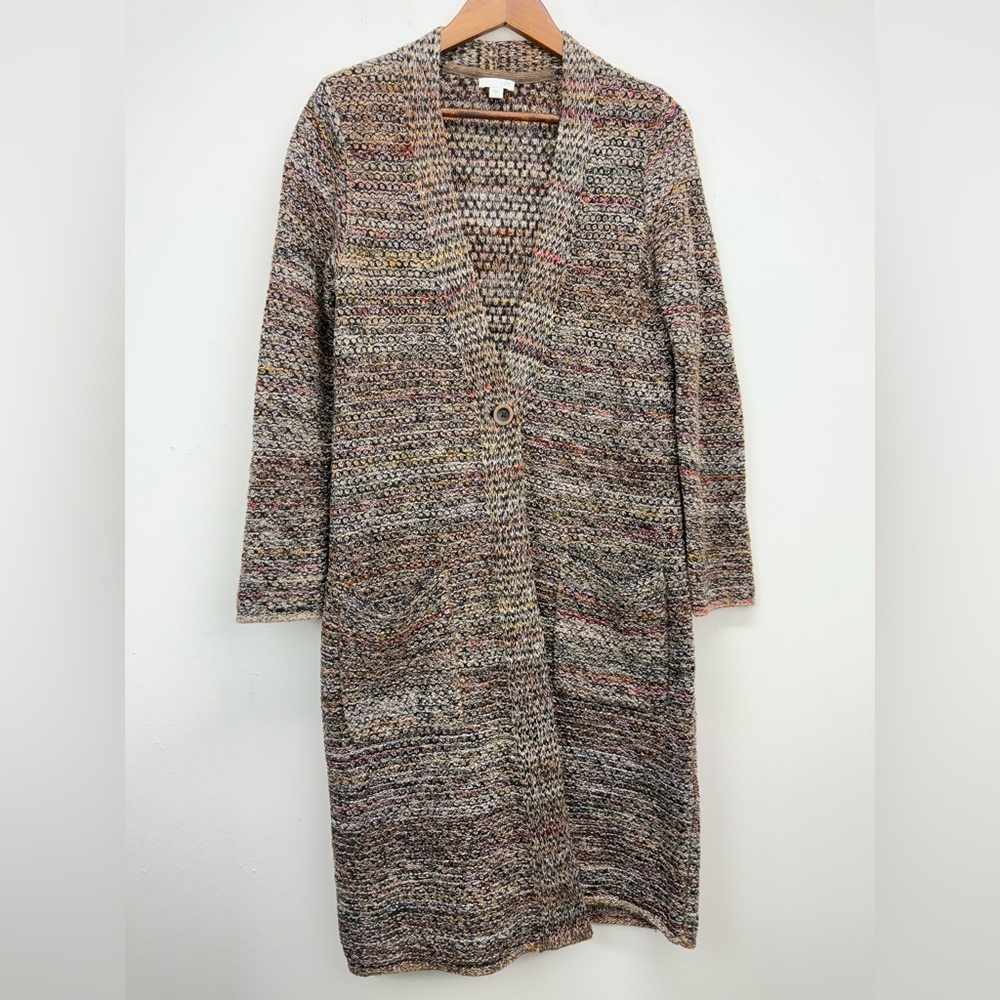 J.Jill size Small Women’s Multicolor Wool Blend Long Cardigan Sweater Duster